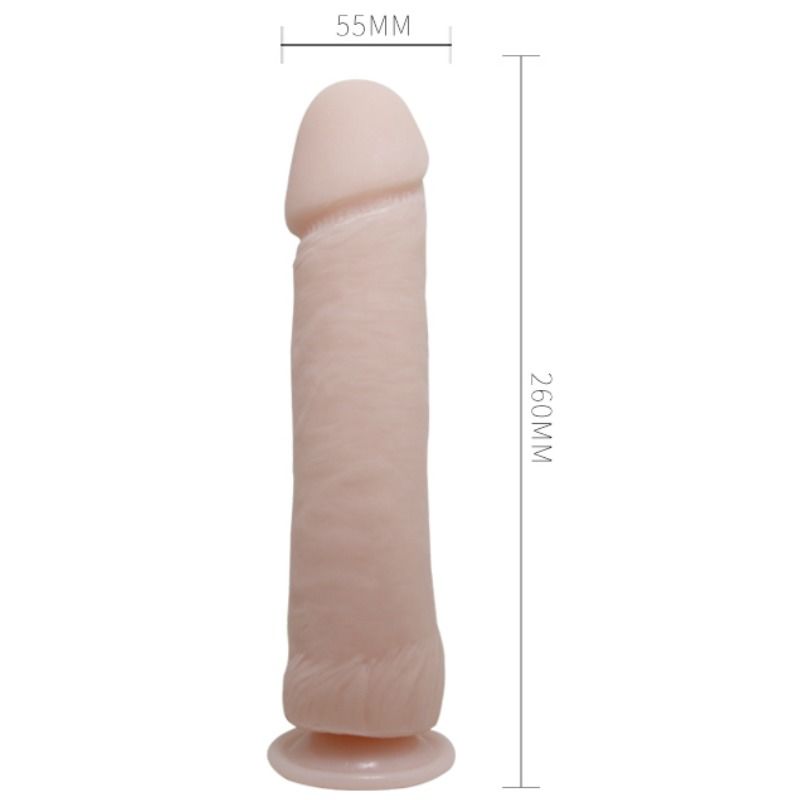 Realistisk dildo med vibration och sugkopp 26 cm