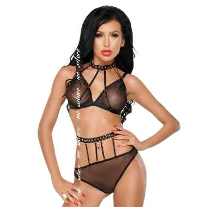 ME-Seduce Dotty set i svart, L/XL