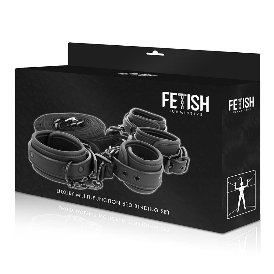 FETISH SUBMISSIVE - SET MED HANDKUFFAR OCH REMMAR MED NOPRENE FODER