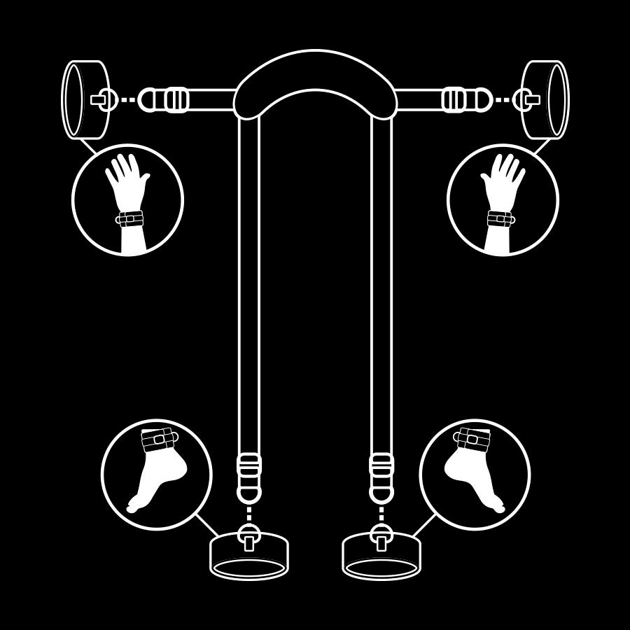 FETISH SUBMISSIVE - MASTER POSITION MED 4 NOPRENE-LINERADE HANDKUFFAR