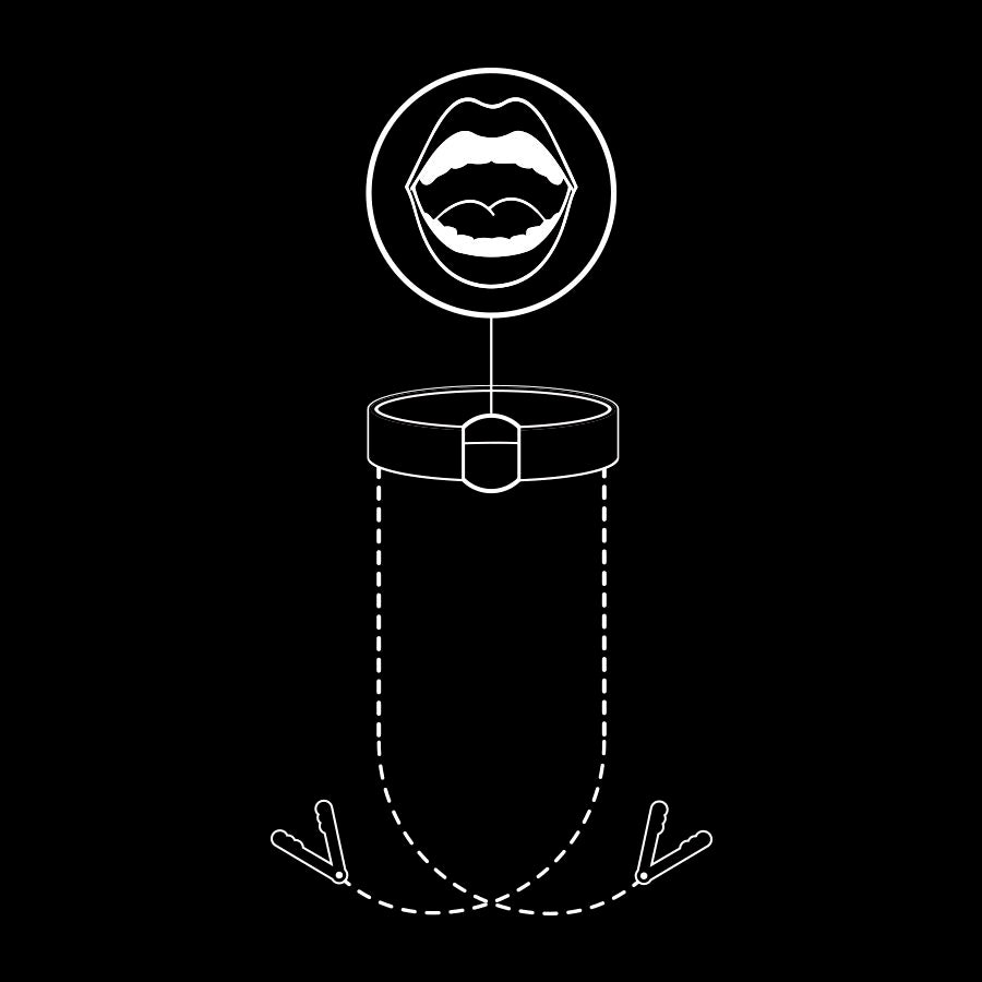 FETISH SUBMISSIVE gag ring med nipple clamps