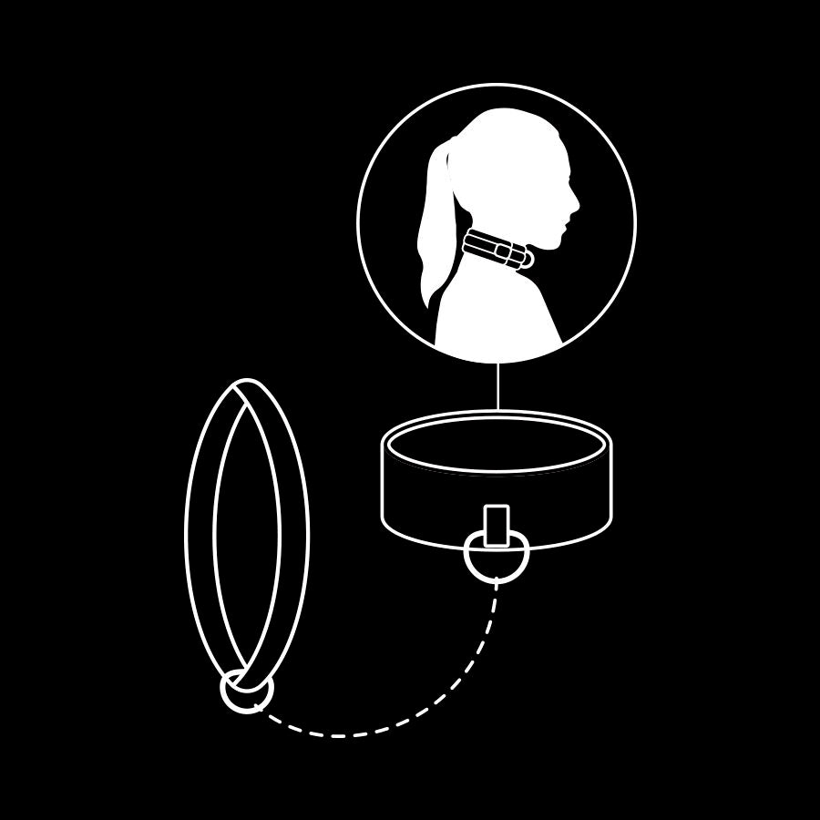 FETISH SUBMISSIVE kedjehalsband med nopren och nickelfri metall