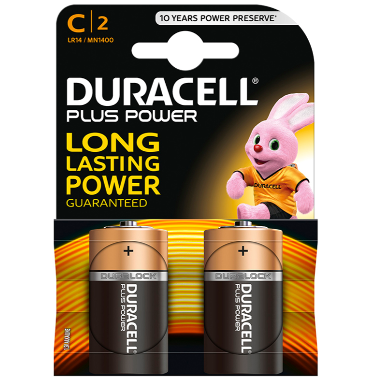 DURACELL Plus Power C-batteri 2-pack