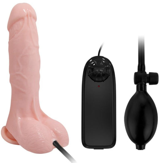 Realistisk vibrerande och inflaterbar dildo 18,8 cm