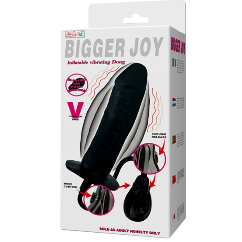 BAILE Bigger Joy uppblåsbar dildo med vibration 16 cm