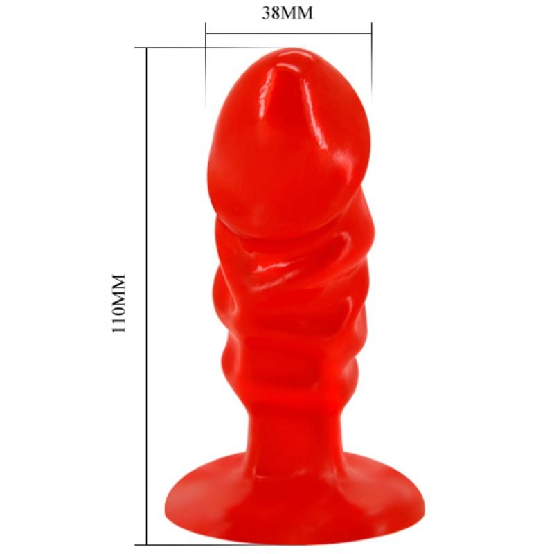 BAILE unisex analplugg med röd sugkopp