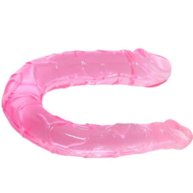 BAILE Double Dong Dildo i rosa, genomskinlig och kompakt