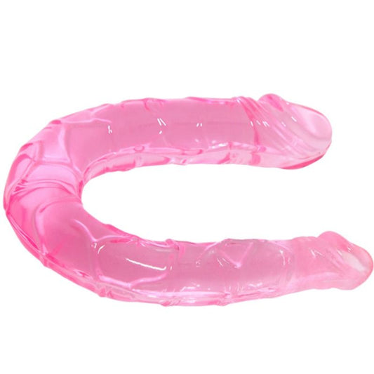 BAILE Double Dong Dildo i rosa, genomskinlig och kompakt