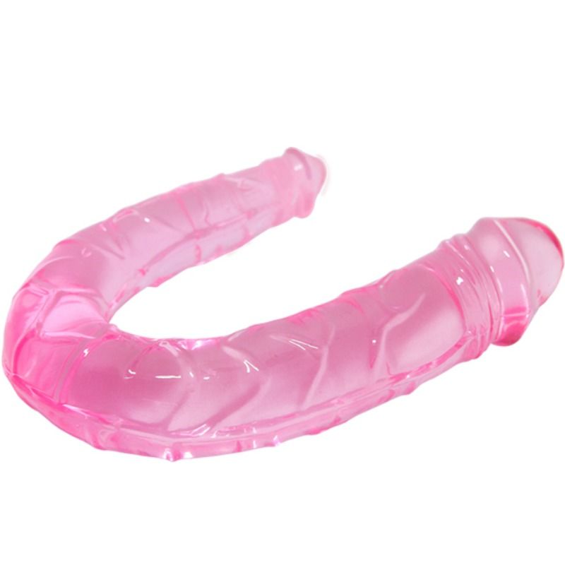 BAILE Double Dong Dildo i rosa, genomskinlig och kompakt