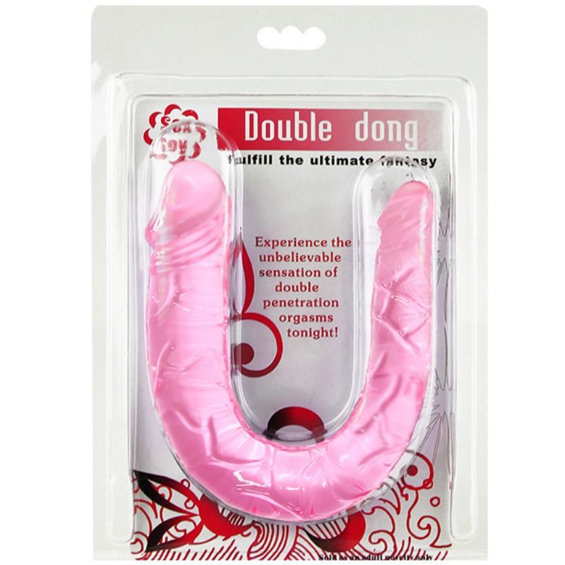 BAILE Double Dong Dildo i rosa, genomskinlig och kompakt