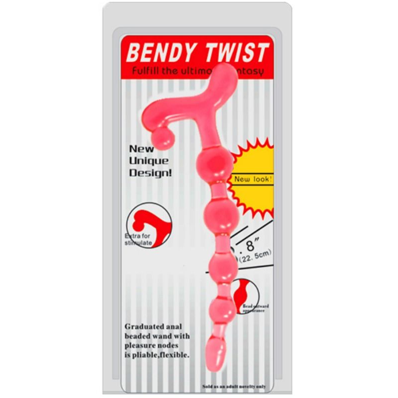 BAILE BENDY TWIST röda analbollar i TPR
