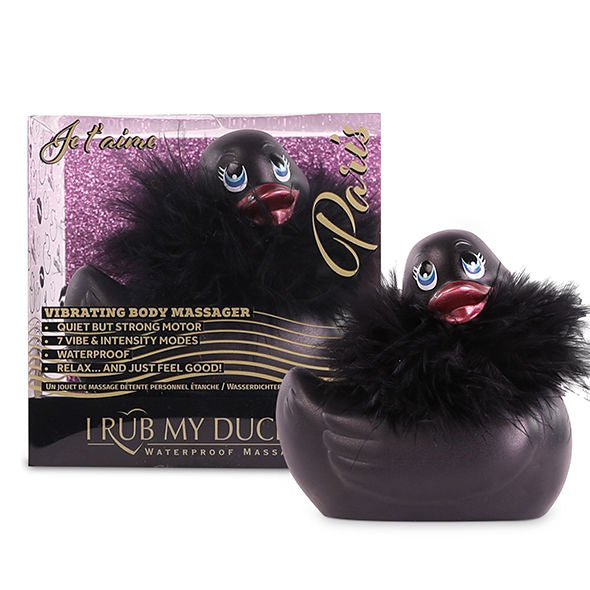 I Rub My Duckie 2.0 Paris i svart med avtagbar boa