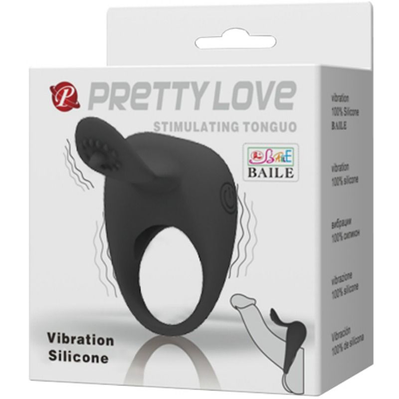 PRETTY LOVE - Vibrerande ring med tunga