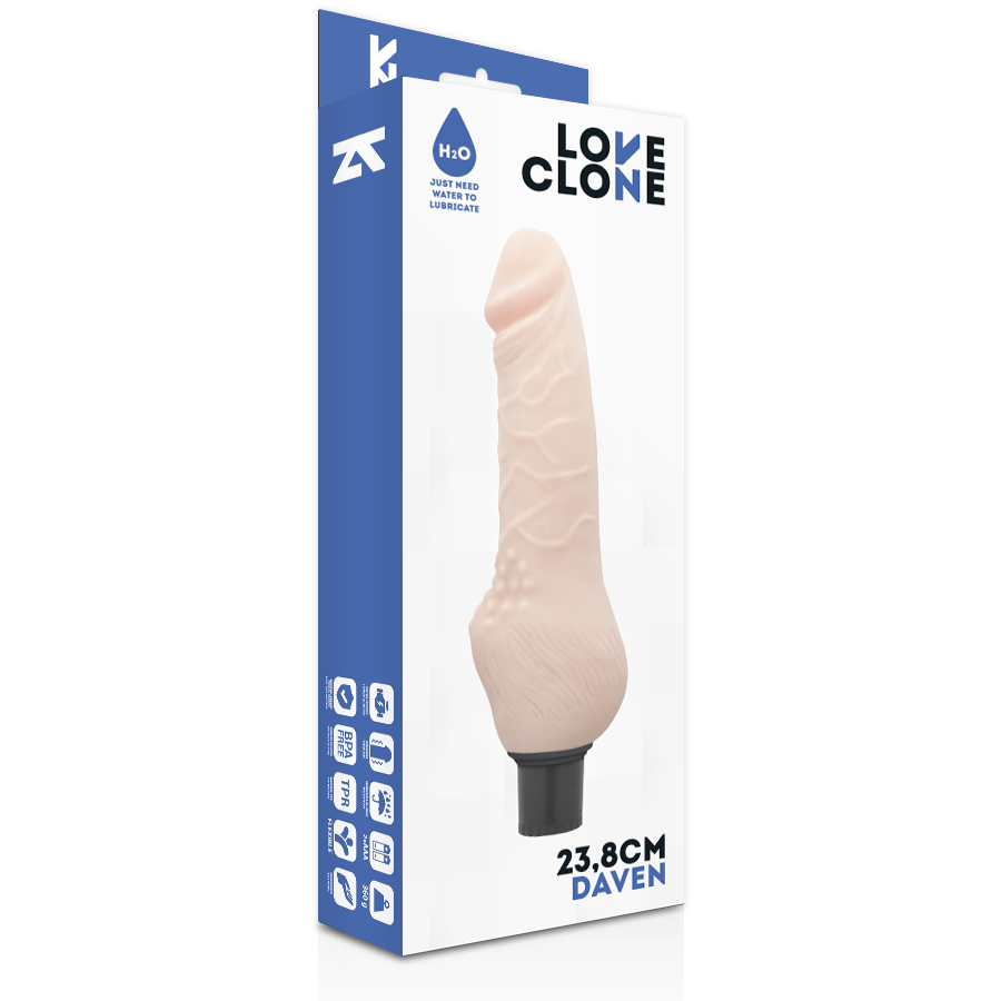 LOVECLONE - DAVEN SJÄLVGLIDANDE REALISTISK 23,8 CM -O- 3,8 CM
