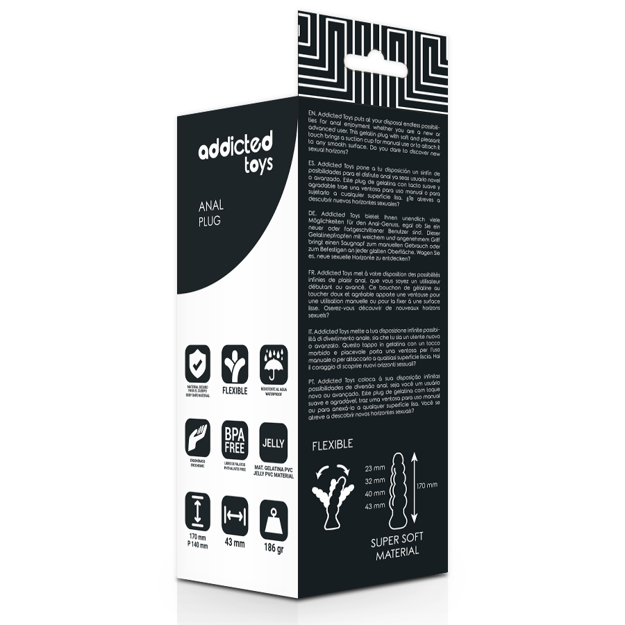 ADDICTED TOYS analplugg 17 cm svart
