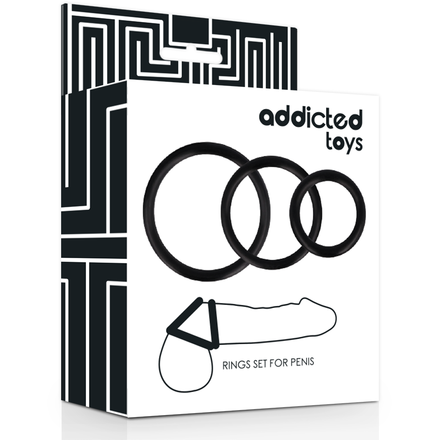 Ringar för penis i svart från Addicted Toys