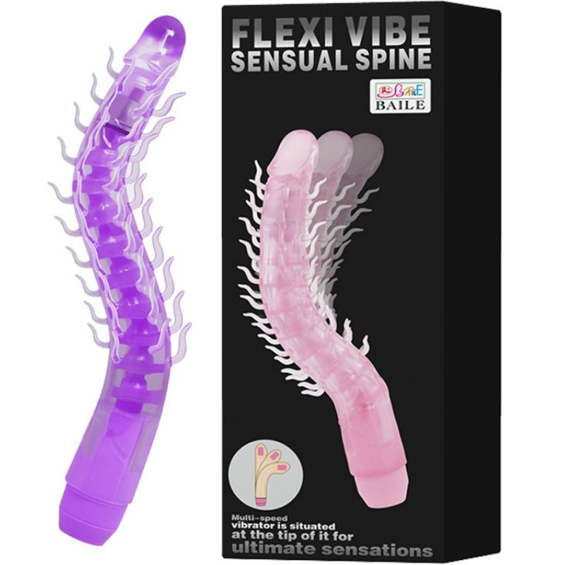 BAILE - FLEXI VIBE SENSUAL SPINE BENDABLE VIBRERANDE DILDO LILAC 23,5 CM