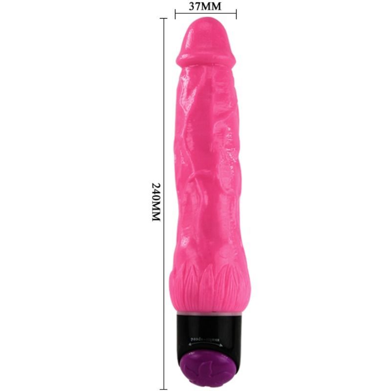 Färgglad realistisk vibrator 24 cm