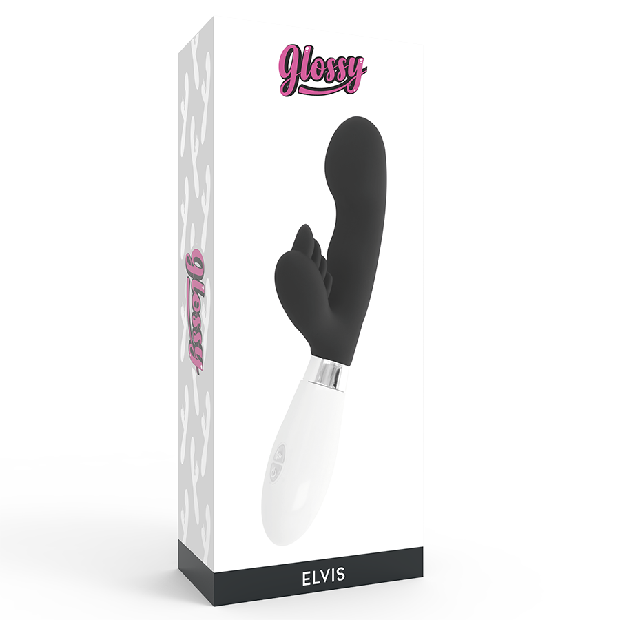 Silikonkaninmassager GLOSSY ELVIS RABBIT BLACK