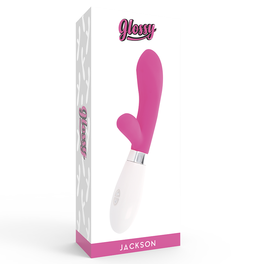 GLOSSY Jackson Rabbit Pink silikonmassager