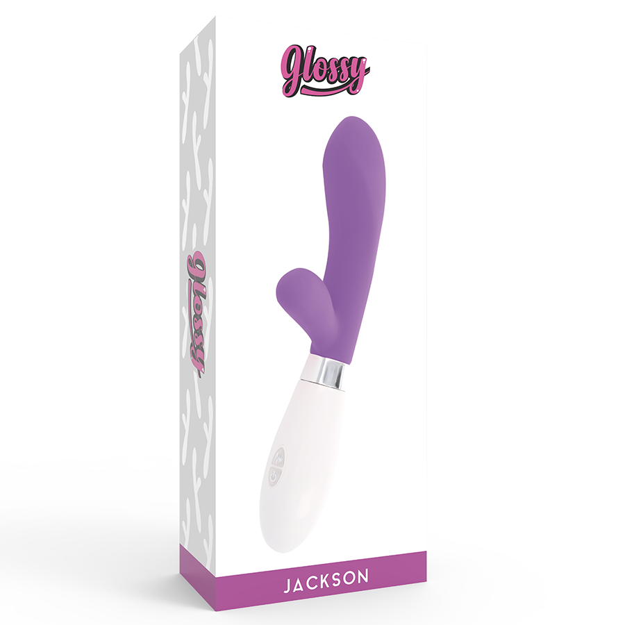 GLOSSY Jackson Rabbit Purple silikonmassagerare
