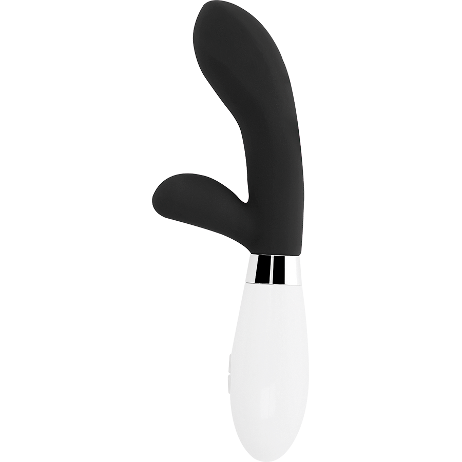 GLOSSY Jackson Rabbit Black silikonmassagerare