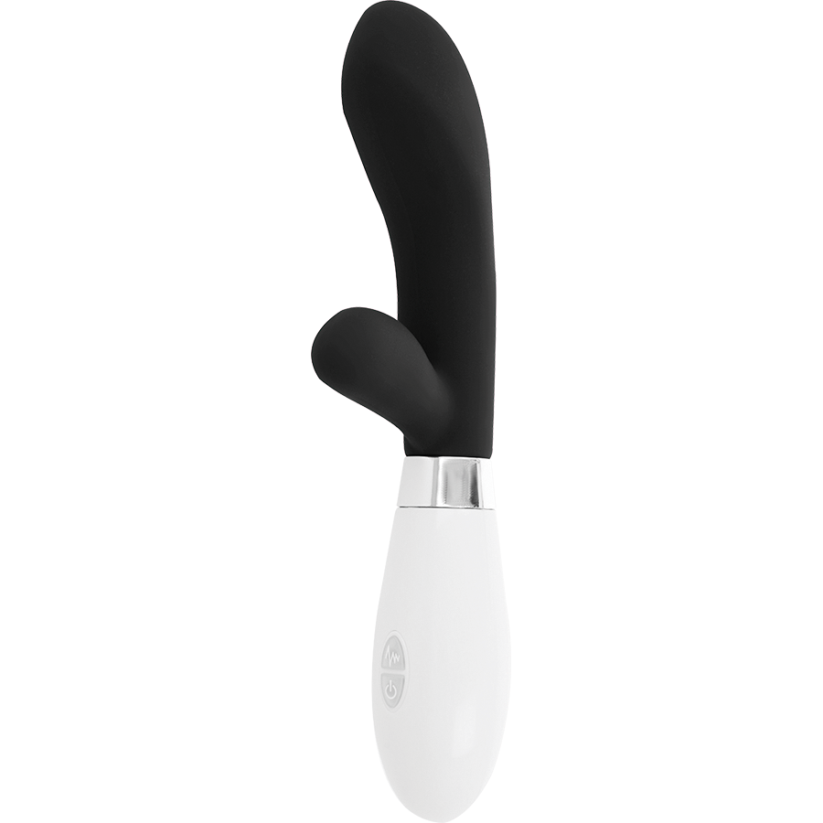GLOSSY Jackson Rabbit Black silikonmassagerare