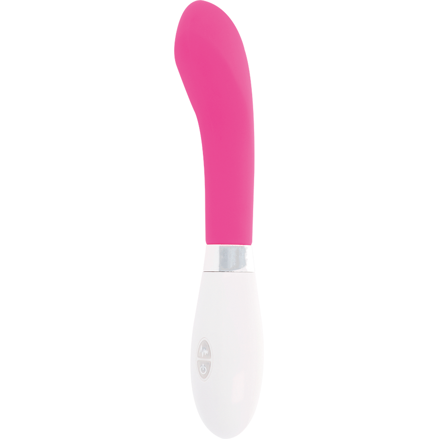 GLOSSY John Vibrator Pink med kurvform och 10 vibrationslägen
