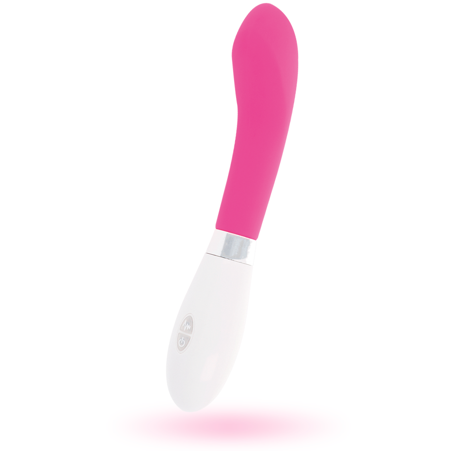 GLOSSY John Vibrator Pink med kurvform och 10 vibrationslägen