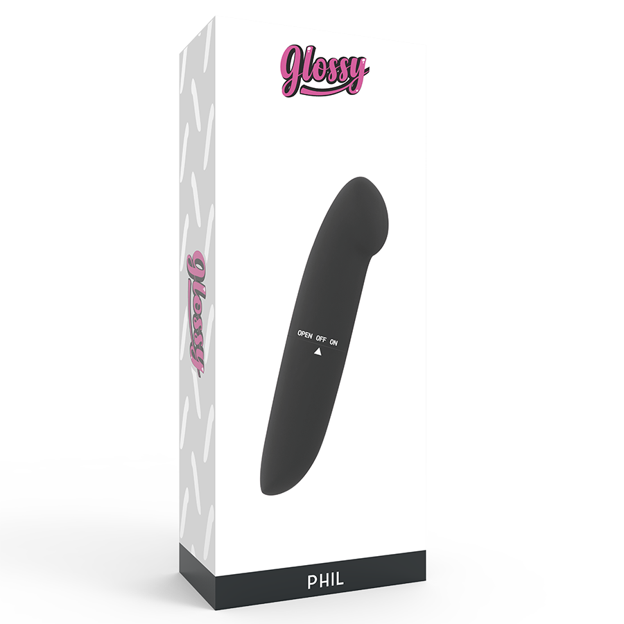 GLOSSY PHIL vibrator i svart