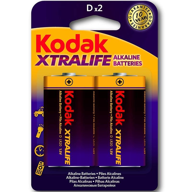 KODAK XTRALIFE alkalina batterier LR20 D 1.5V