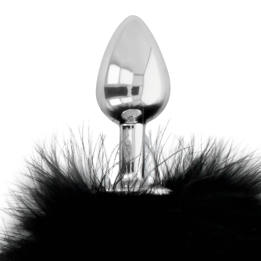 DARKNESS - EXTRA ANAL BUTTPLUG MED SVANS SVART 7 CM