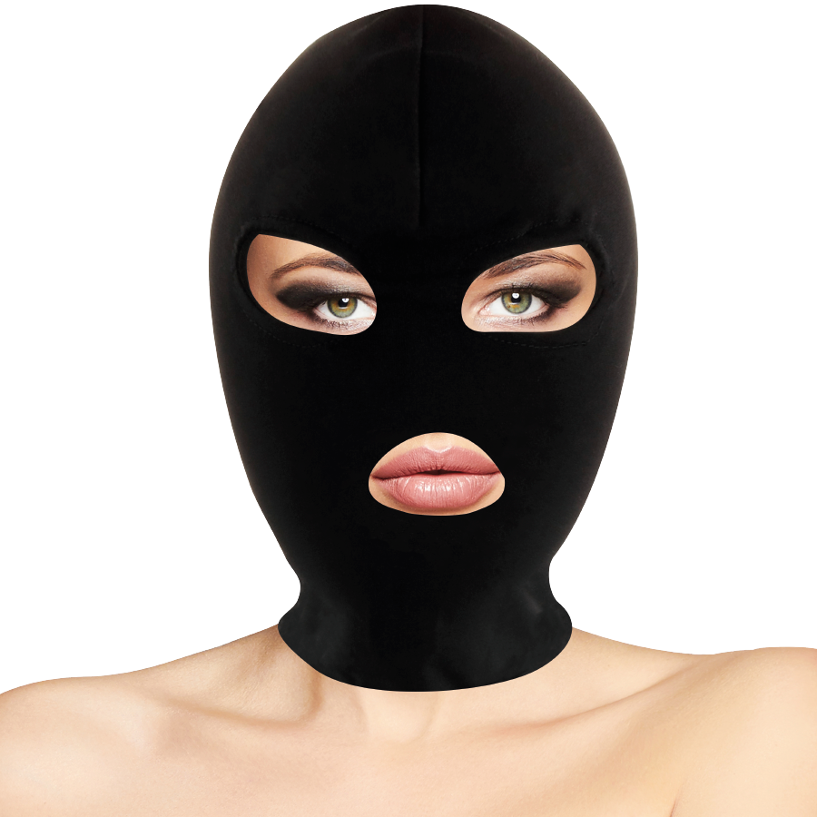 DARKNESS BDSM-mask för mun och ögon i svart
