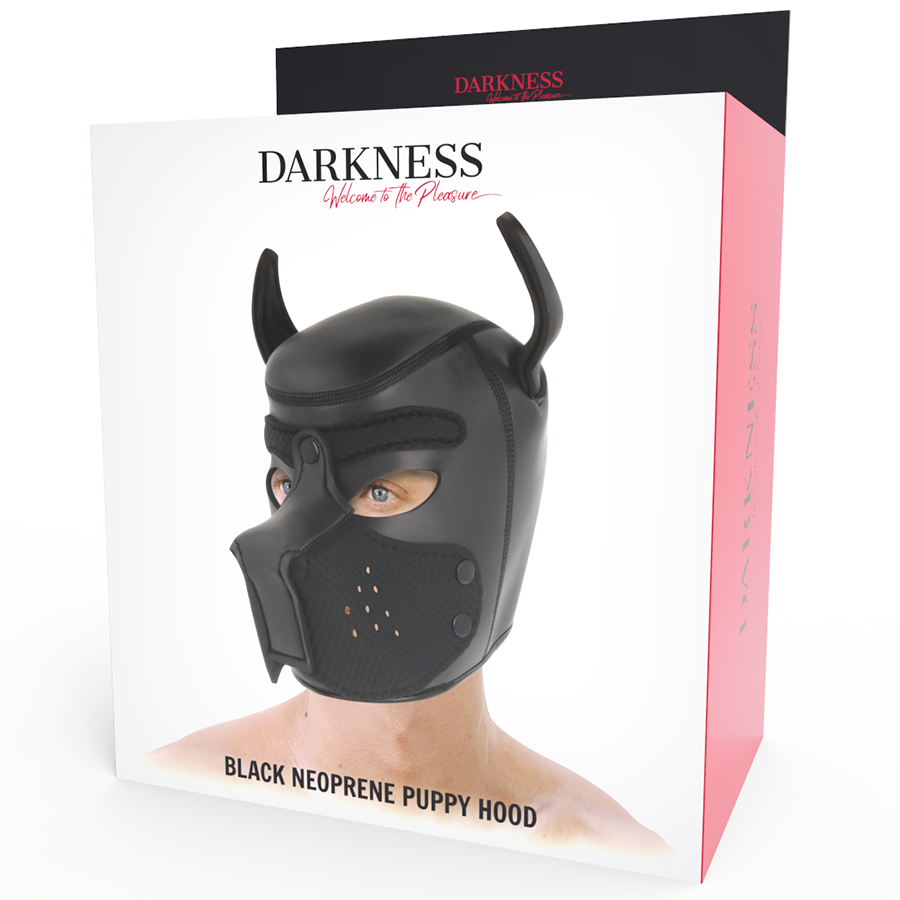 DARKNESS neopren hundmask med avtagbar munskydd
