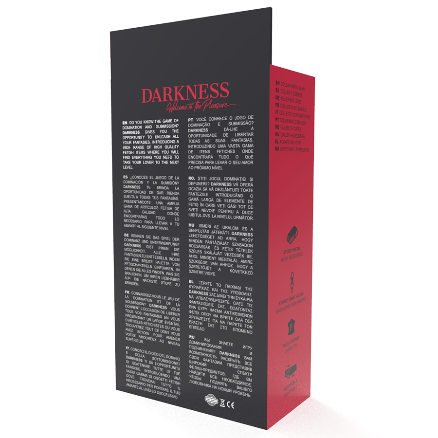 DARKNESS - HÅLLNINGSHALSBAND MED LÄDERKEDJA