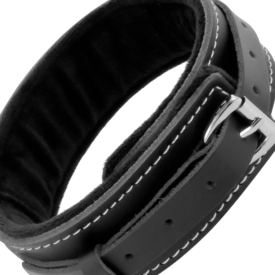 DARKNESS - HÖGKVALITATIV LÄDERHALSBAND MED KOPPEL