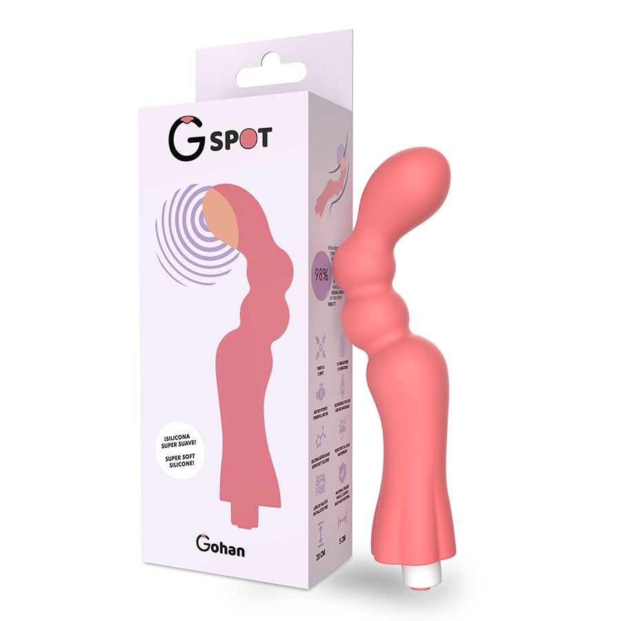 G-SPOT Gohan vibrator i lätt röd färg