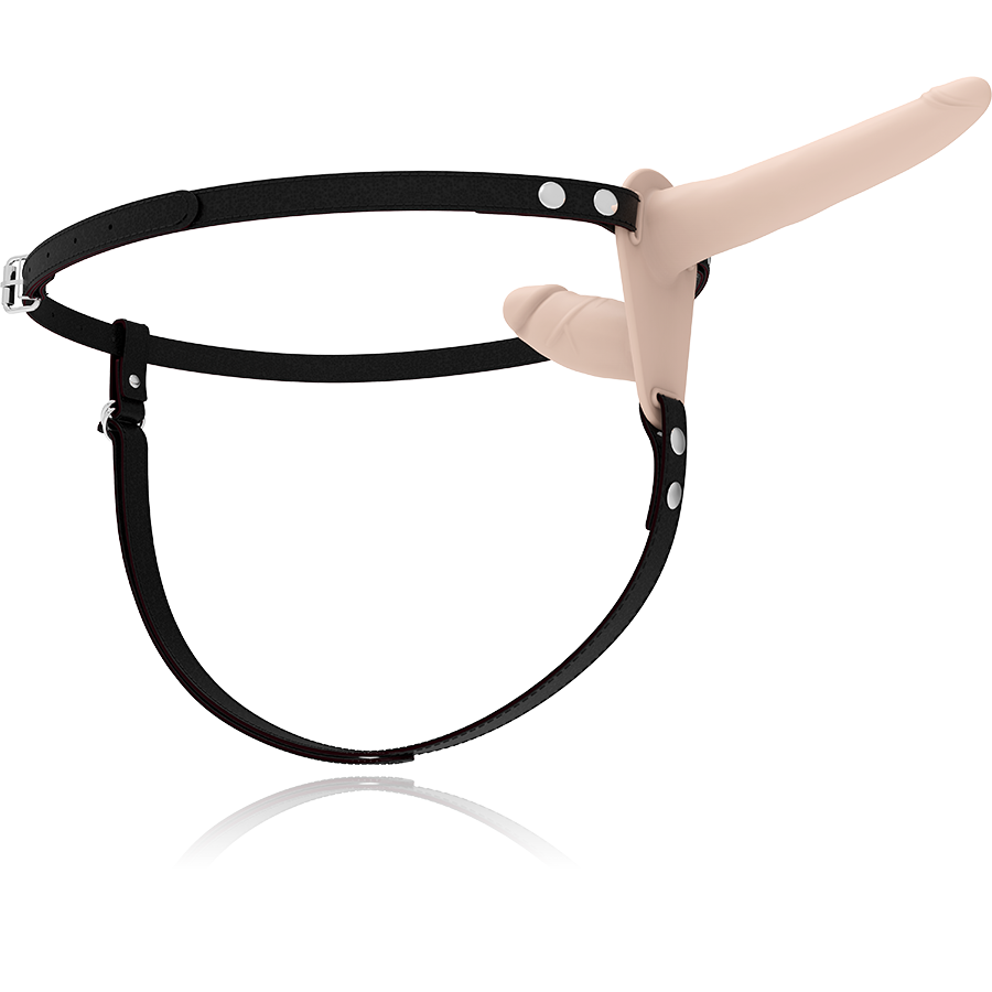 Fetish submissive harness med dubbelpenetrationsvibrator