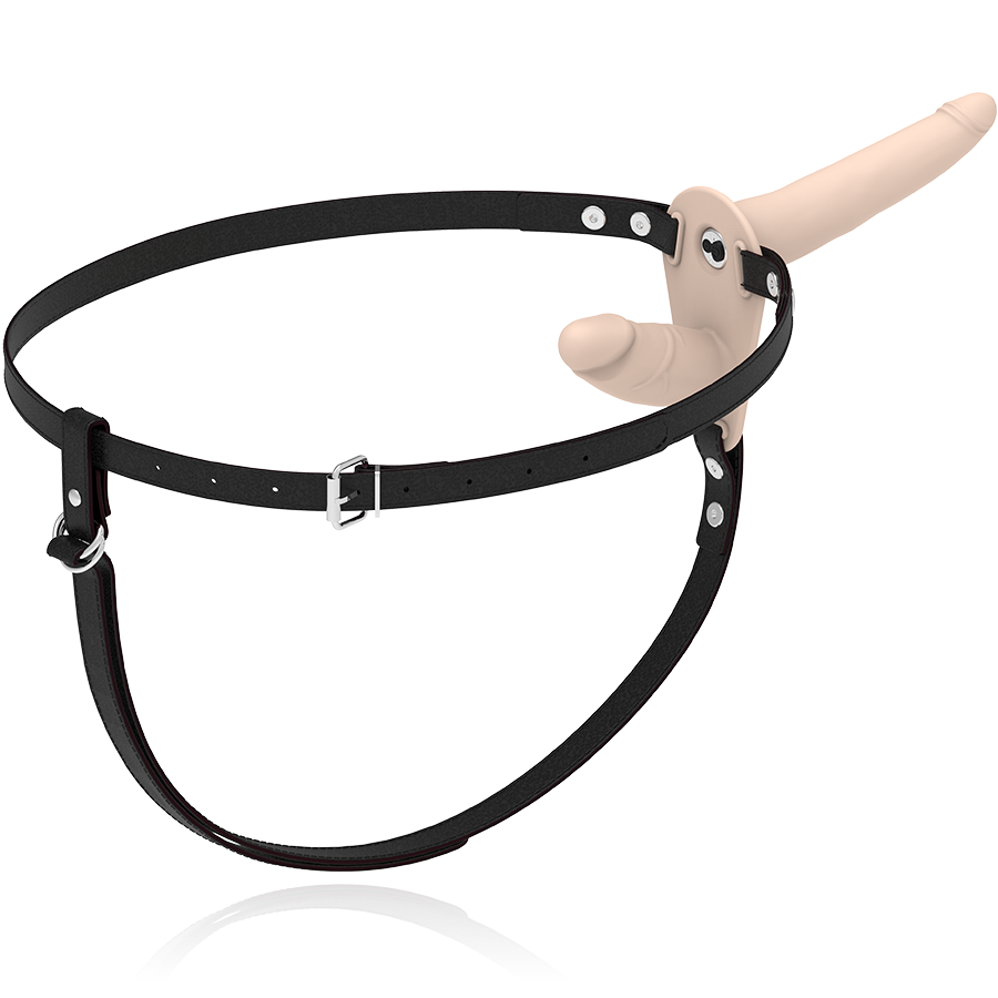 Fetish submissive harness med dubbelpenetrationsvibrator