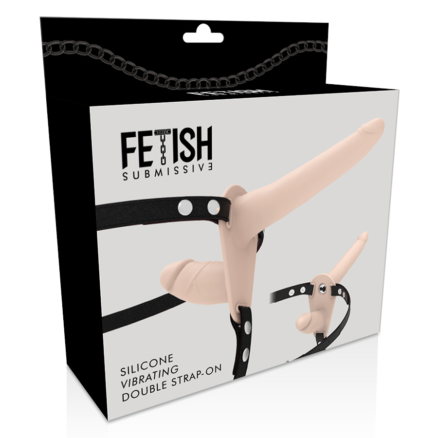 Fetish submissive harness med dubbelpenetrationsvibrator