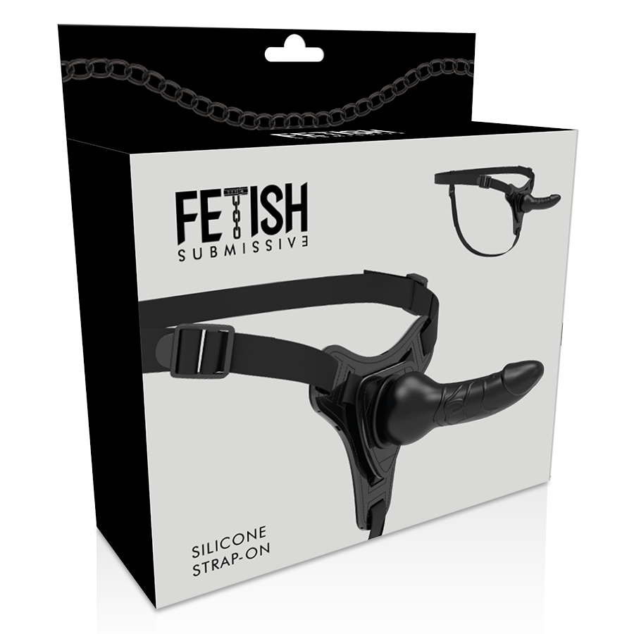 Fetish Submissive Harness i svart silikon, 16 cm
