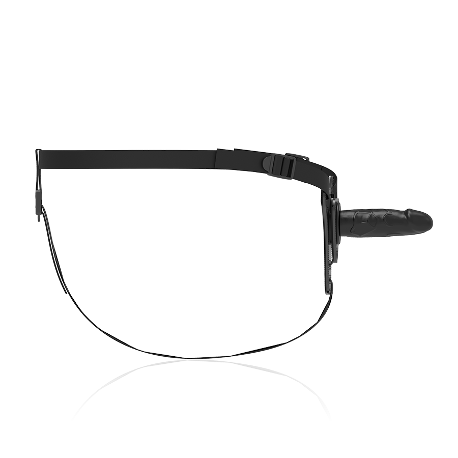 FETISH SUBMISSIVE HARNESS - REALISTISK SVART SILIKON 15 CM