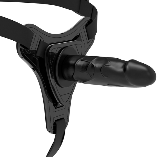 FETISH SUBMISSIVE HARNESS - REALISTISK SVART SILIKON 15 CM