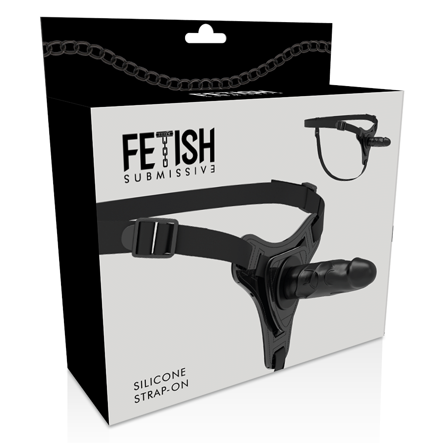 FETISH SUBMISSIVE HARNESS - REALISTISK SVART SILIKON 15 CM