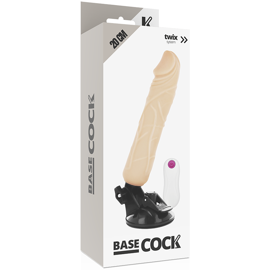 BASECOCK realistisk vibrator med fjärrkontroll 20 cm