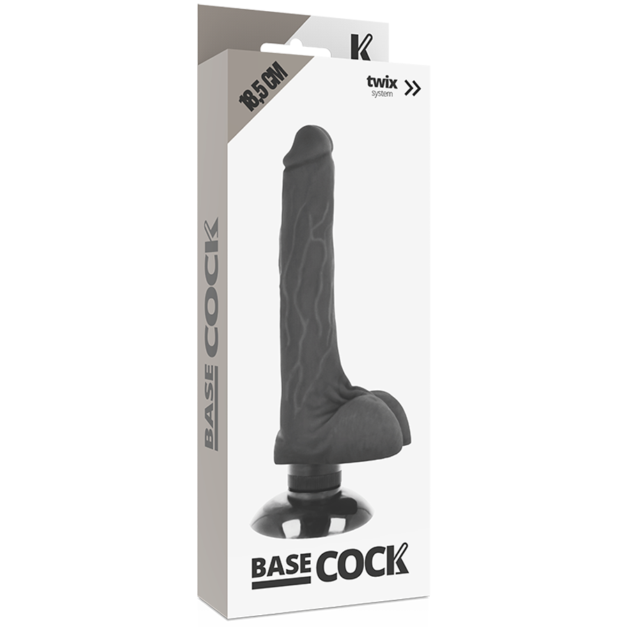 BASECOCK realistisk vibrator 18,5 cm svart