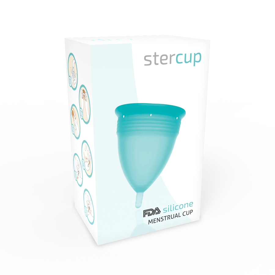 STERCUP menstruationskop i aquamarine silikon storlek L