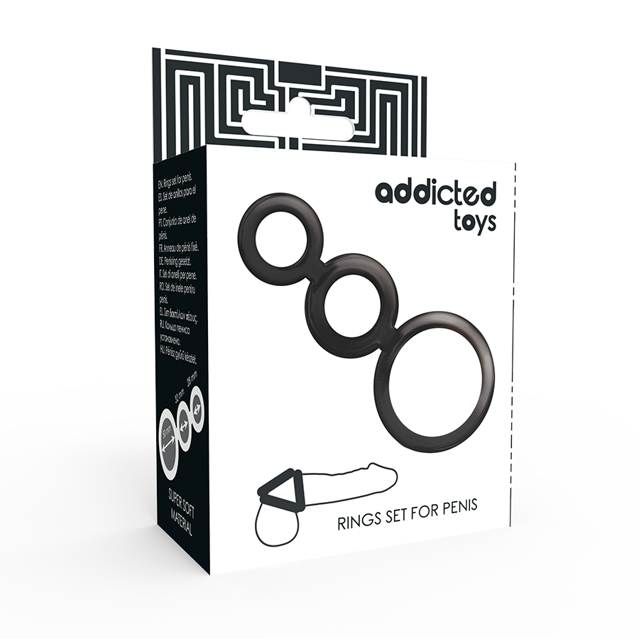 ADDICTED TOYS ringset för penis i rökfärgad design