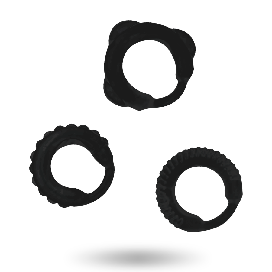ADDICTED TOYS C-RING SET BLACK för intensiv njutning