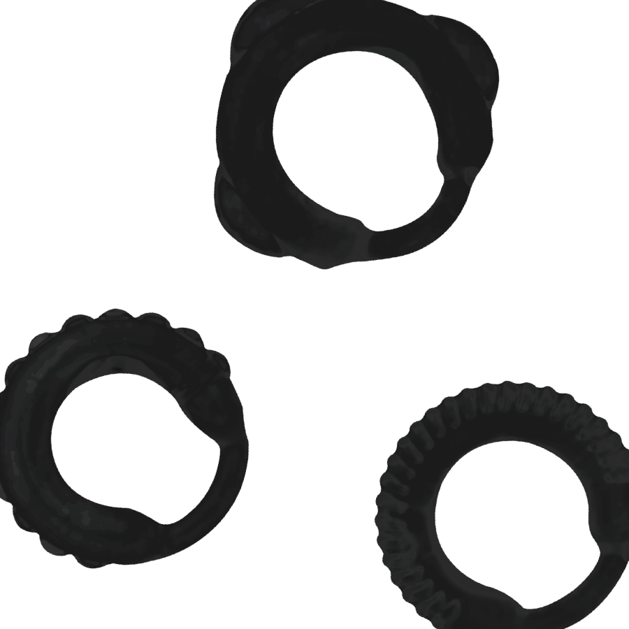 ADDICTED TOYS C-RING SET BLACK för intensiv njutning